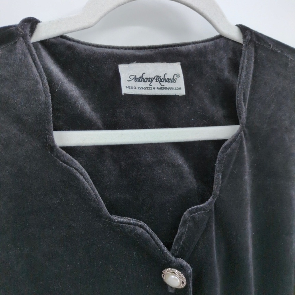 Vintage X Anthony Richards Women 10 Velvet Scalloped Dress Witchy Gothic - Picture 4 of 8